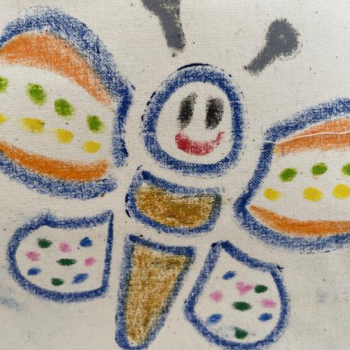 fabric crayon butterfly