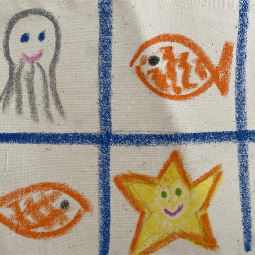 fabric crayon sealife