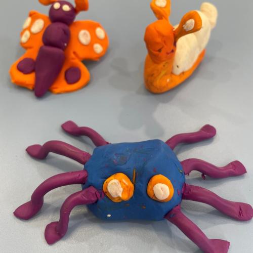 colourful clay minibeasts