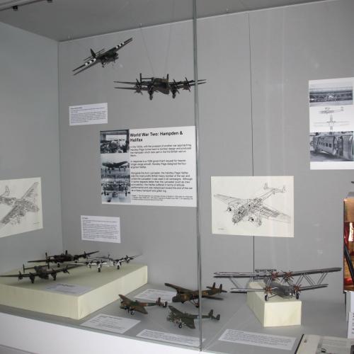 Models of Halifax bombers including one towing a Horsa glider, Second World War Handley Page aircraft