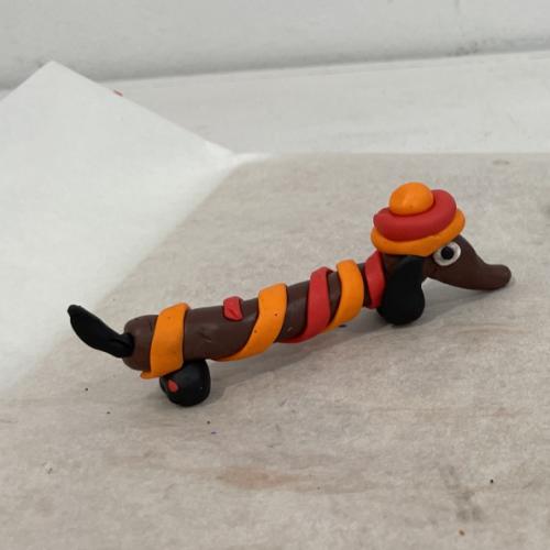 sausage dog colourful model