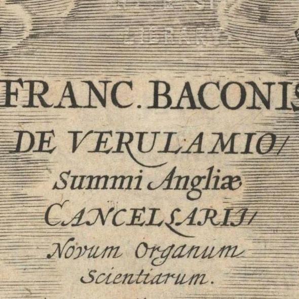 Upper part of the title page of Novum Organum