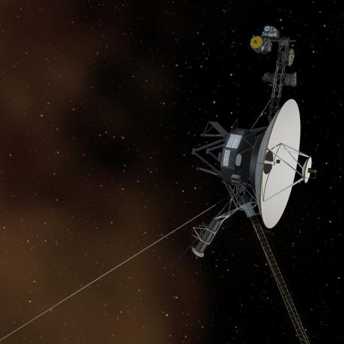 An artist’s impression of Voyager in flight. Some of the components used to track the Voyager spacecraft were made by Marconi. Image courtesy of NASA.