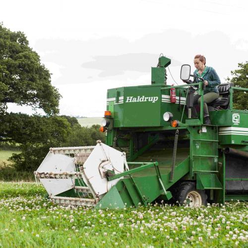 Rothamsted Research now has land in other parts of the country, Here a field in North Wyke, Devon is being mowed. © Rothamsted Research.