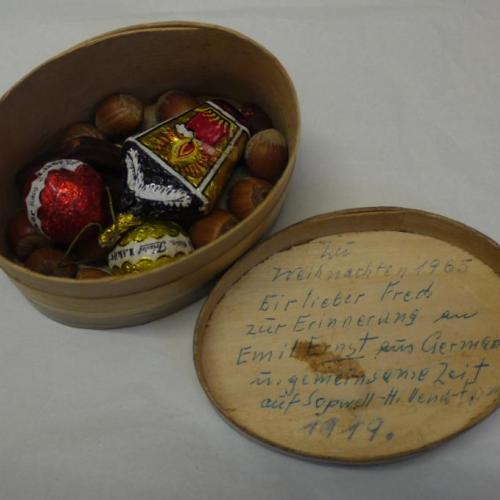 Small gift box containing chocolates and nuts