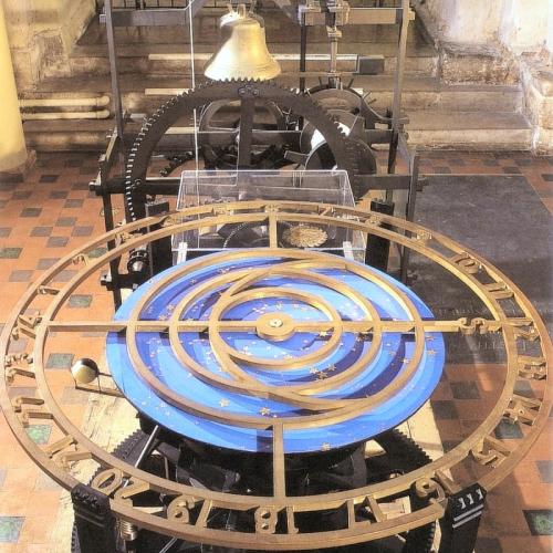 The Wallingford Clock in its previous location at St Albans Cathedral showing the star plate. © St Albans Cathedral.