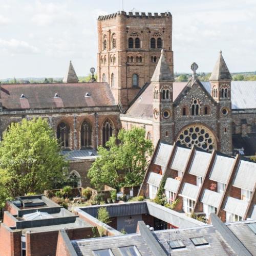 St Albans Cathedral - an aerial view