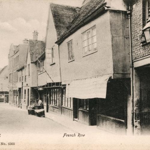Edwardian postcard showing view down French Row, towards High Street, c.1905