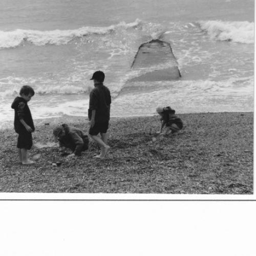 A small group on a beach
