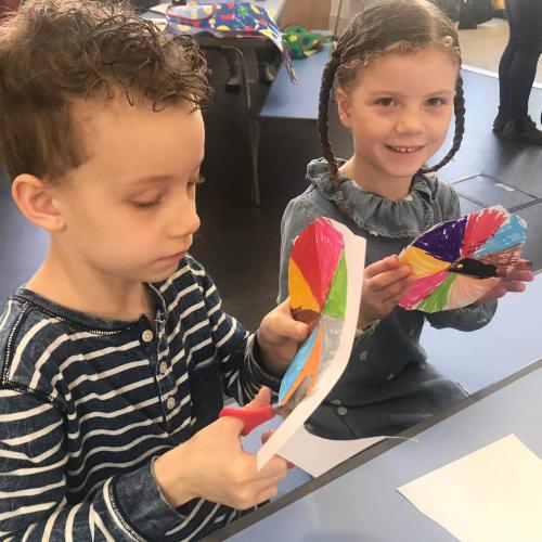 Children doing craft activity