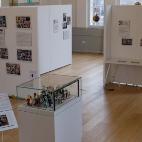 Lockdown Life exhibition showing case of miniature figures
