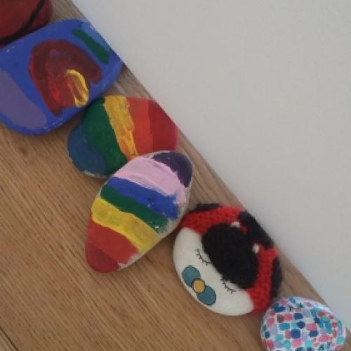 Painted rocks from the lockdown life rock snake