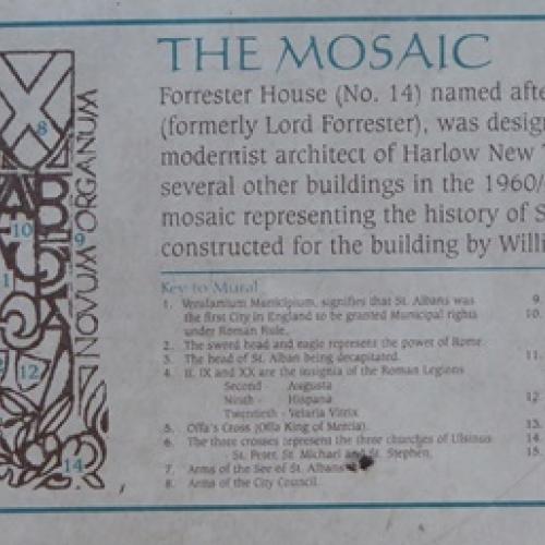 Information panel details the meanings of the elements of the mosaic, 2016