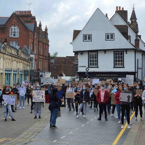 A Black Lives Matter protest in St Albans' Market Place