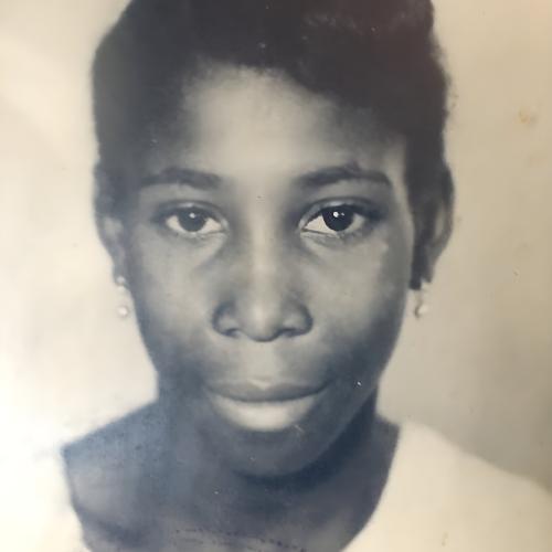 Black and white passport photo of Velma Richards