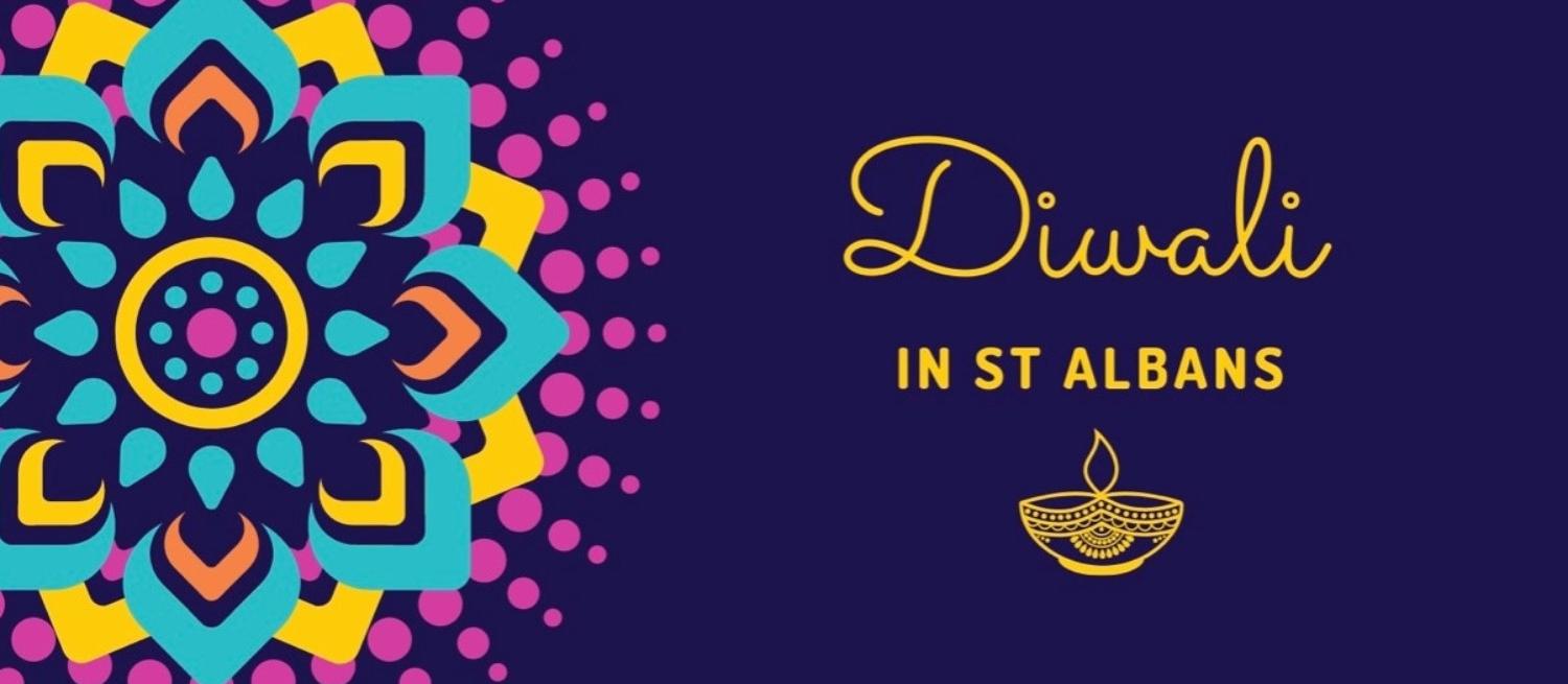 Diwali in St Albans logo with rangoli pattern