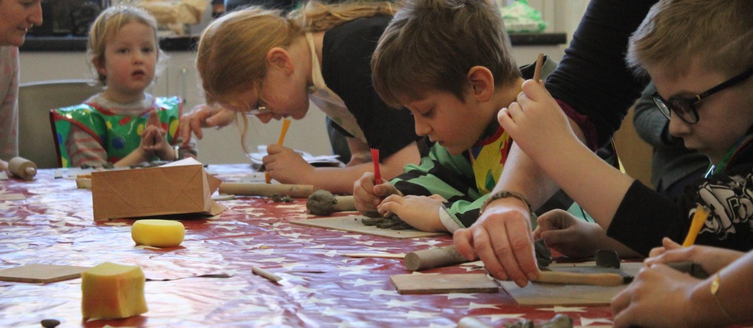 children working on craft activity