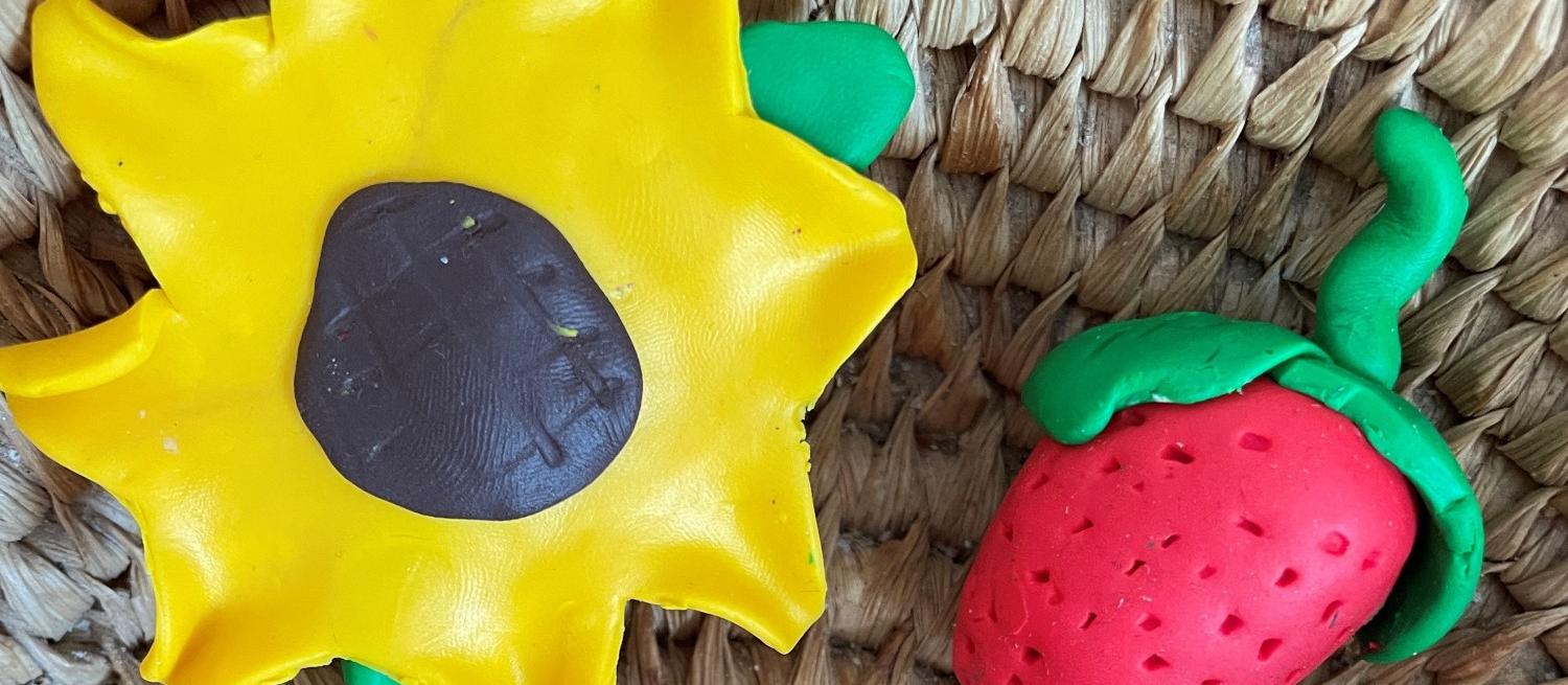 Fimo sunflower and strawberry