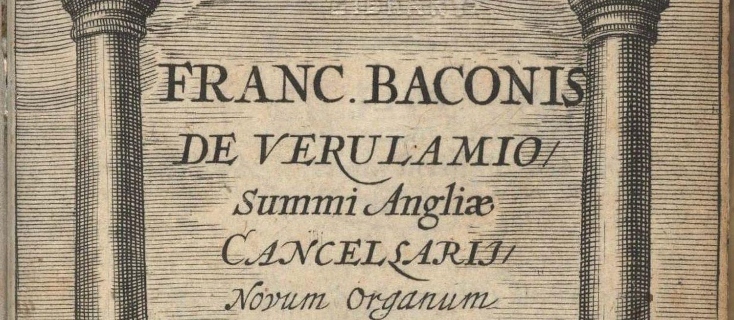 Upper part of the title page of Novum Organum
