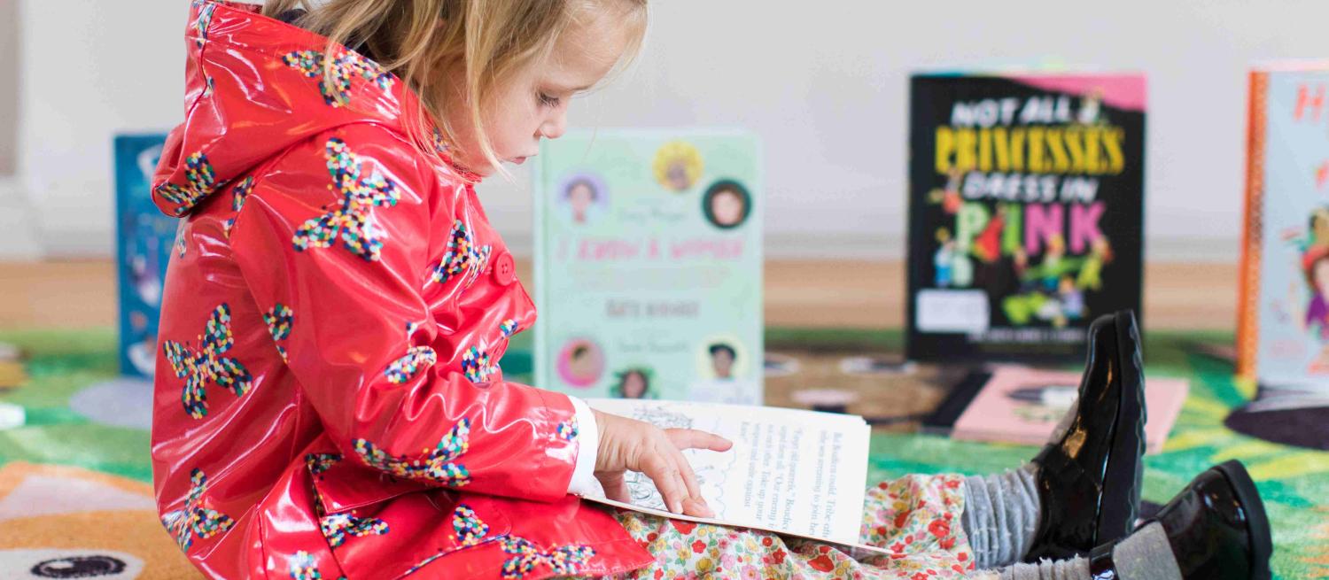 Girl reading a story