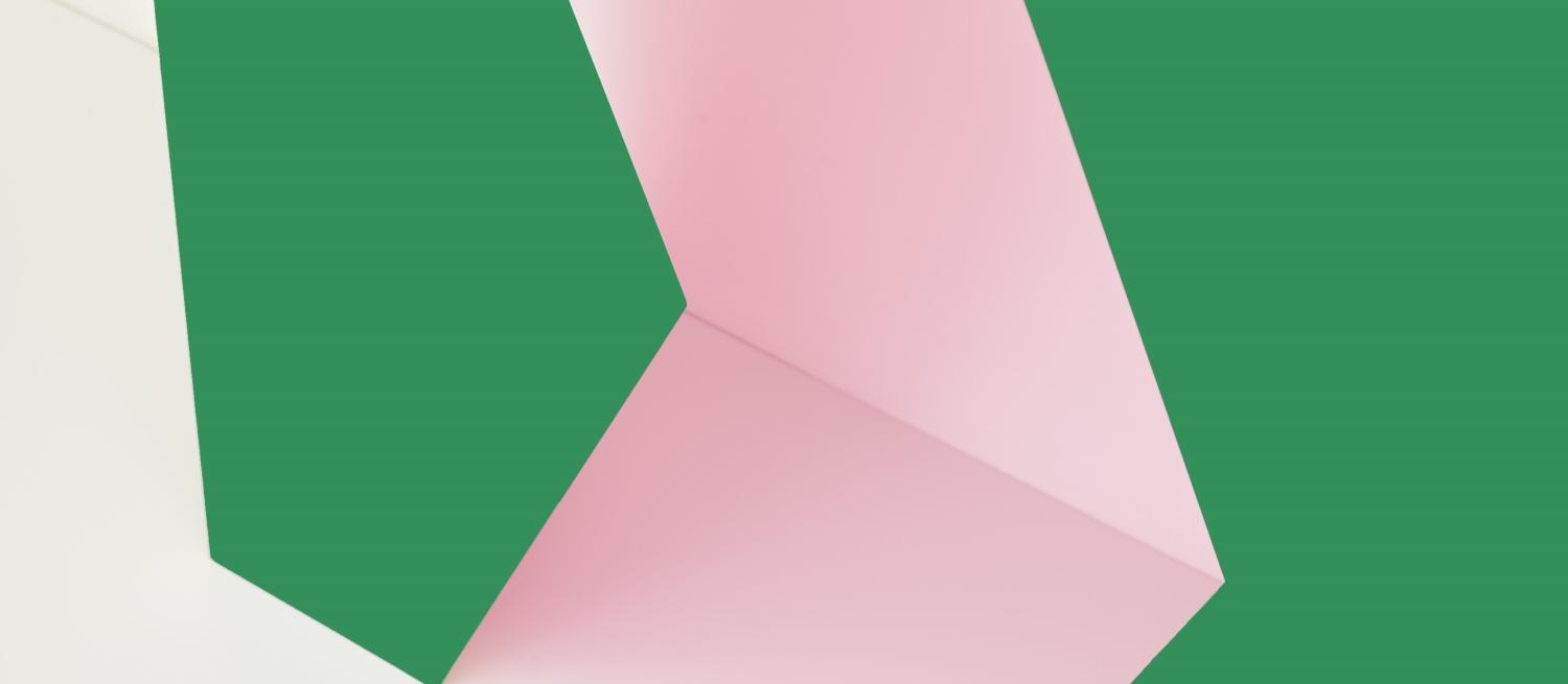 cropped iCropped Image of one of Rana Begum's works. A dark green background with a thick pink zigzag in the foreground