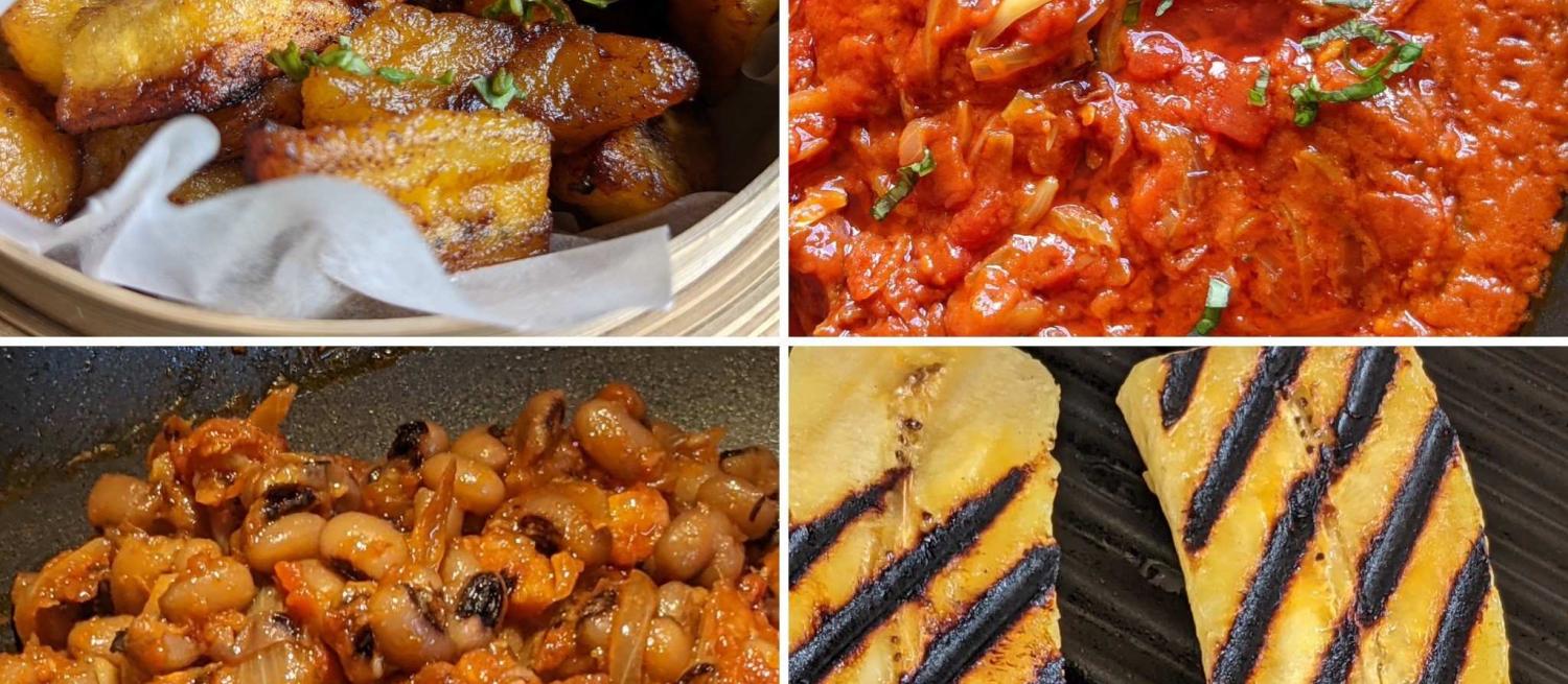 4 african foods in a grid