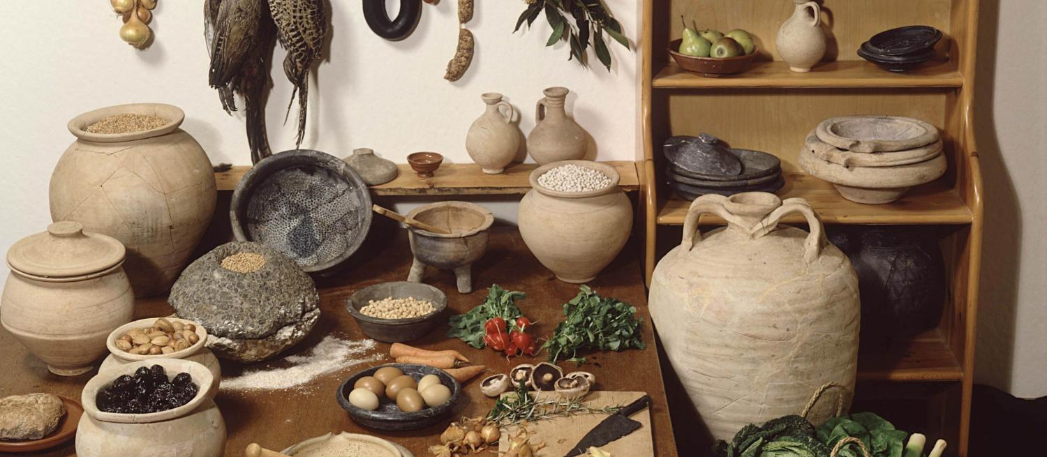 Recreation of a Roman kitchen