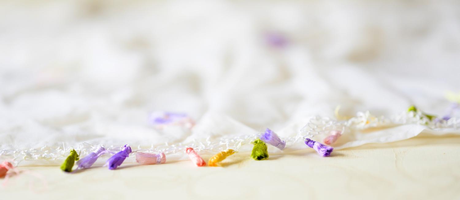 photograph of the tasselled edge of a saree