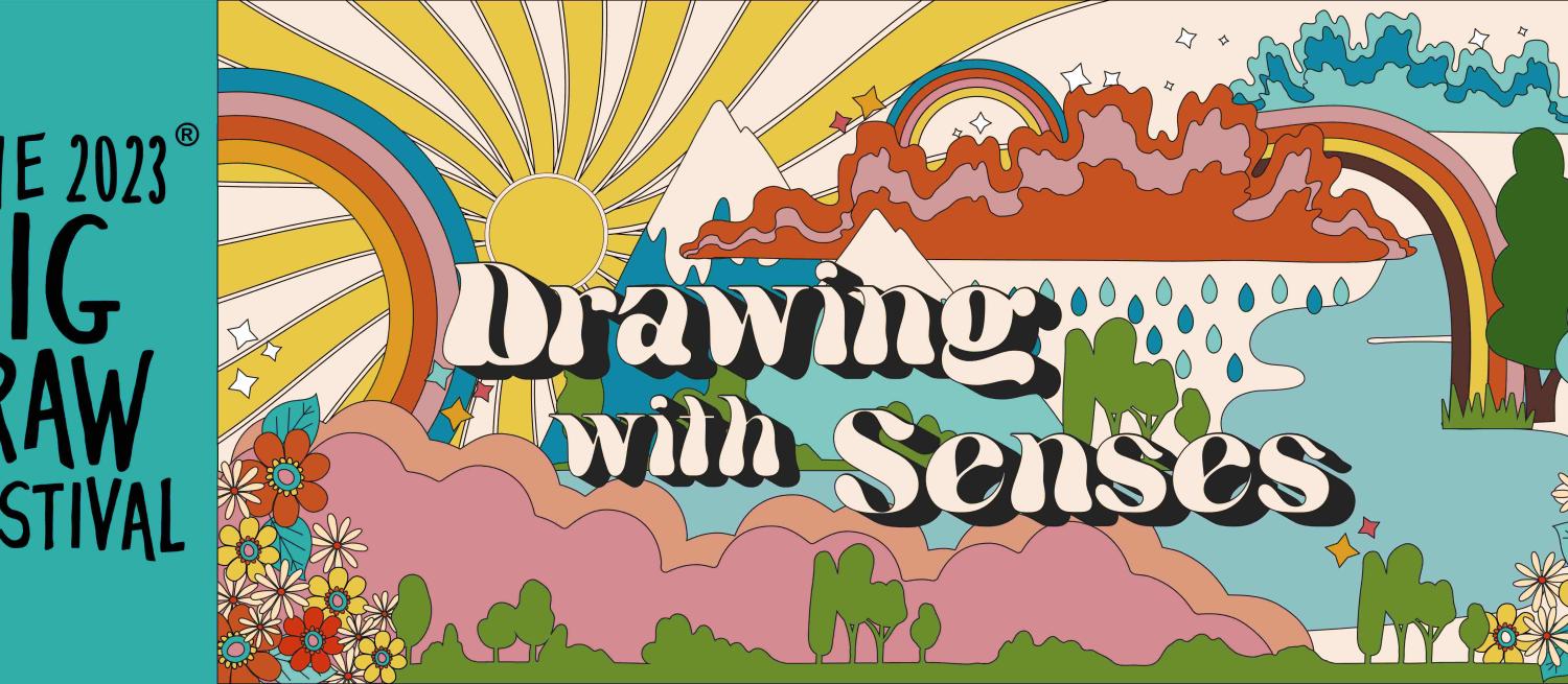 The Big Draw banner - Drawing with your senses.