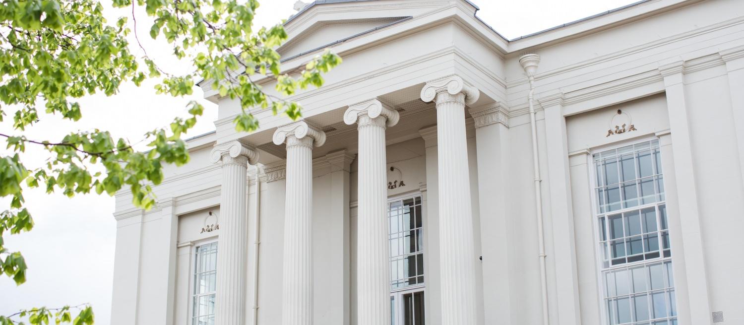 Museum exterior showing portico at main entrance