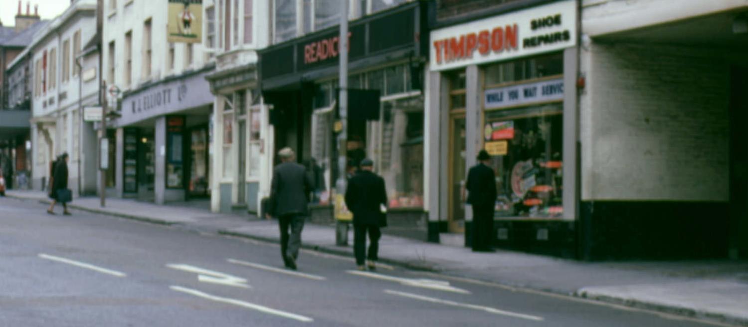 Looking up Chequer Street towards the Old Town, c.1964