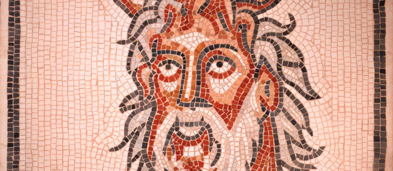 sea god mosaic at Verulamium Museum