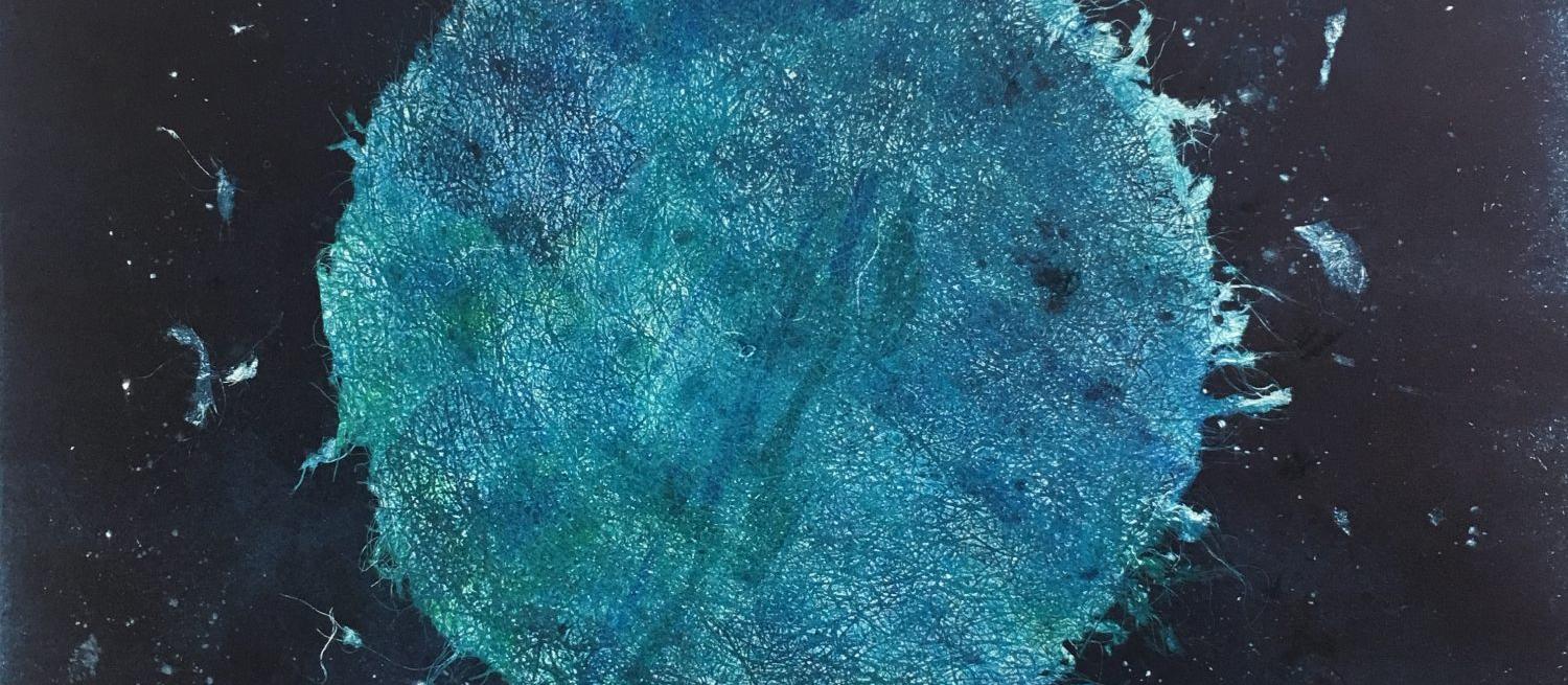 blue circular artwork