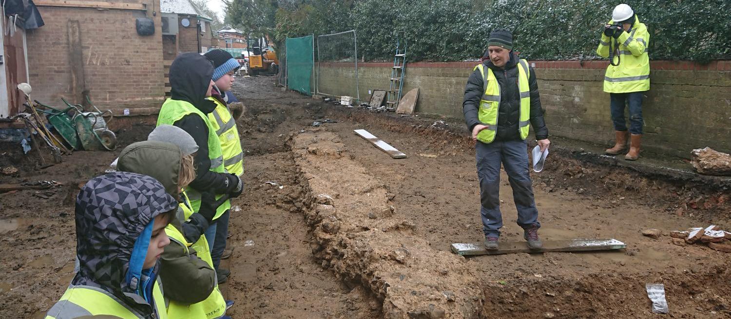 The YAC group at the excavation