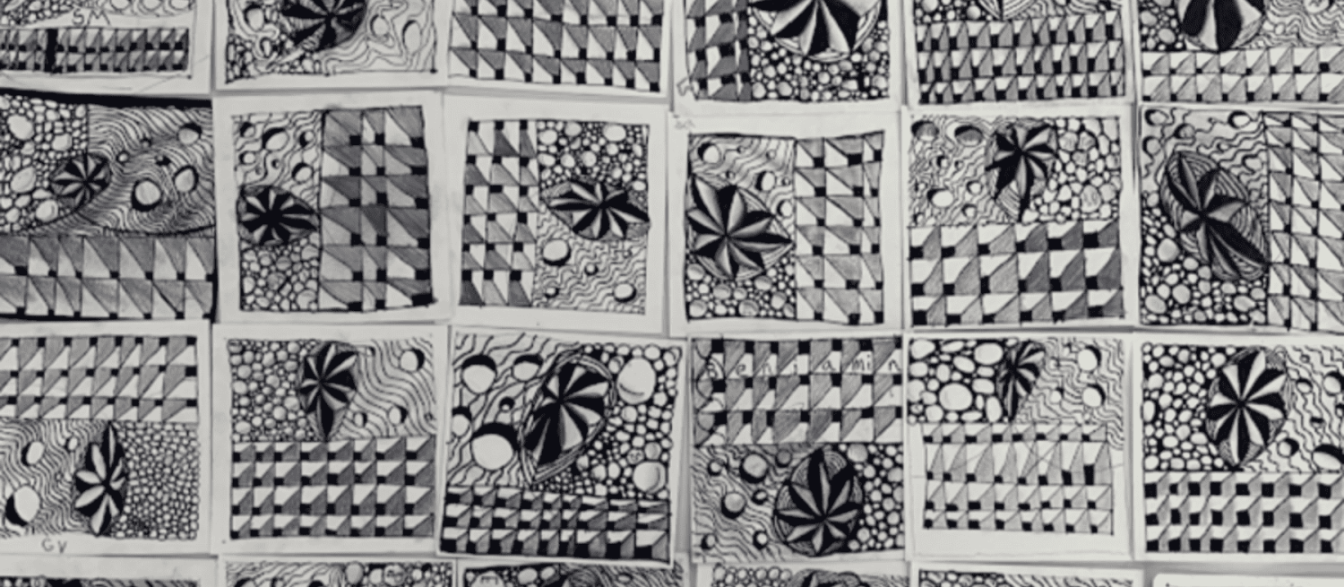 Repeated black and white pattern