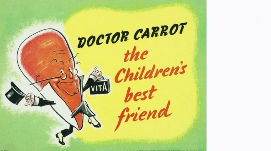 WW2 advertising poster for Dr Carrot