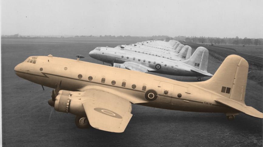 Photo of Hastings aircraft with gold filter