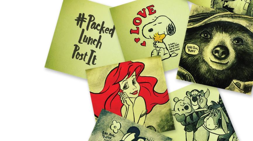 Hand drawn illustrations on post it notes