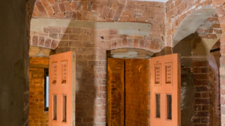 Victorian red brick holding cells