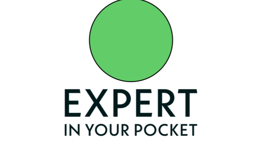expert in your pocket logo - a large green circle