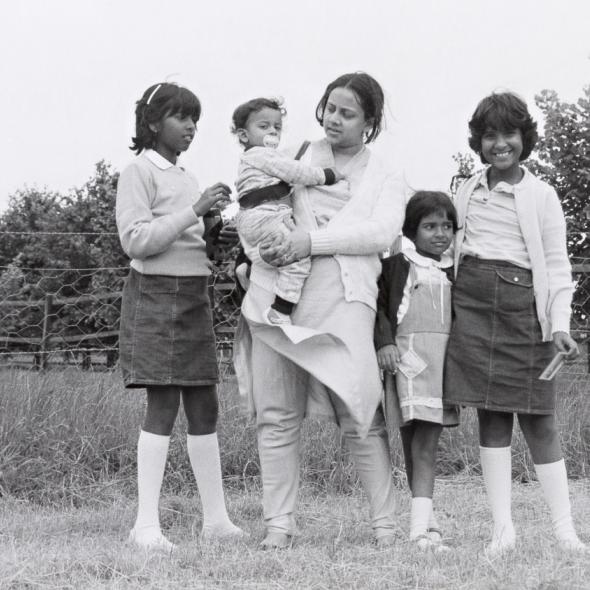 The Mukherjee Family, black & white photography