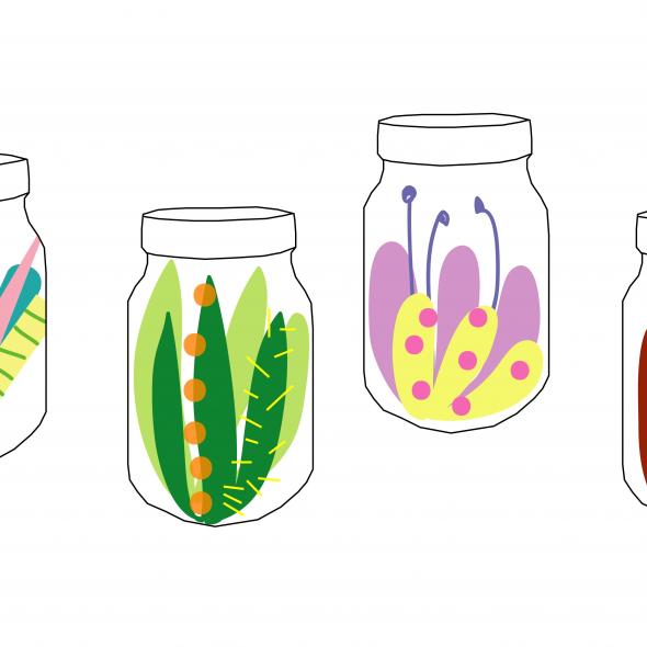 drawing of jars