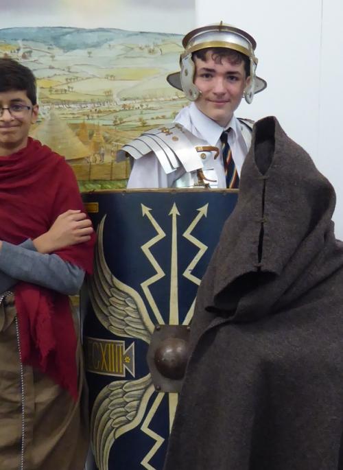 Students dressed as Romans at Verulamium Museum