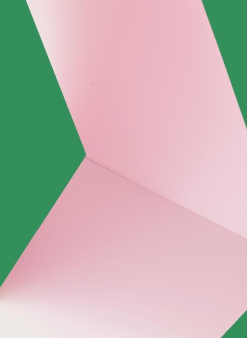 Cropped image of one of Rana Begum's works. Dark green background with a thick pink zigzag in the foreground. 