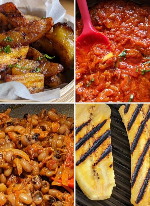 4 african foods in a grid