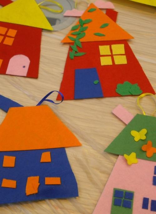craft activity with houses