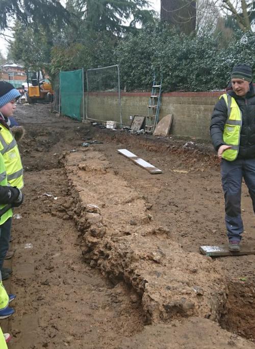 The YAC group at the excavation