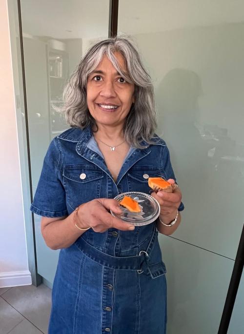 Geeta Nanavati holding turmeric