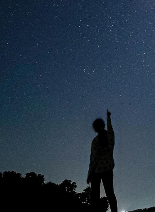 Chetan Jawale image of silhouette of person looking at night sky