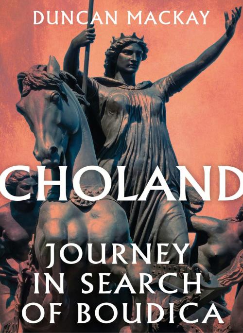 front cover of the book Echolands showing a statue of Boudica